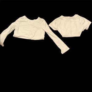Set of (2) Cat & Jack plain white shirts (long tee and short sleeve)